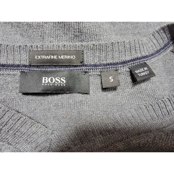 Hugo Boss Extrafine Merino Wool V-neck Sweater - Small - Picture 3 of 4